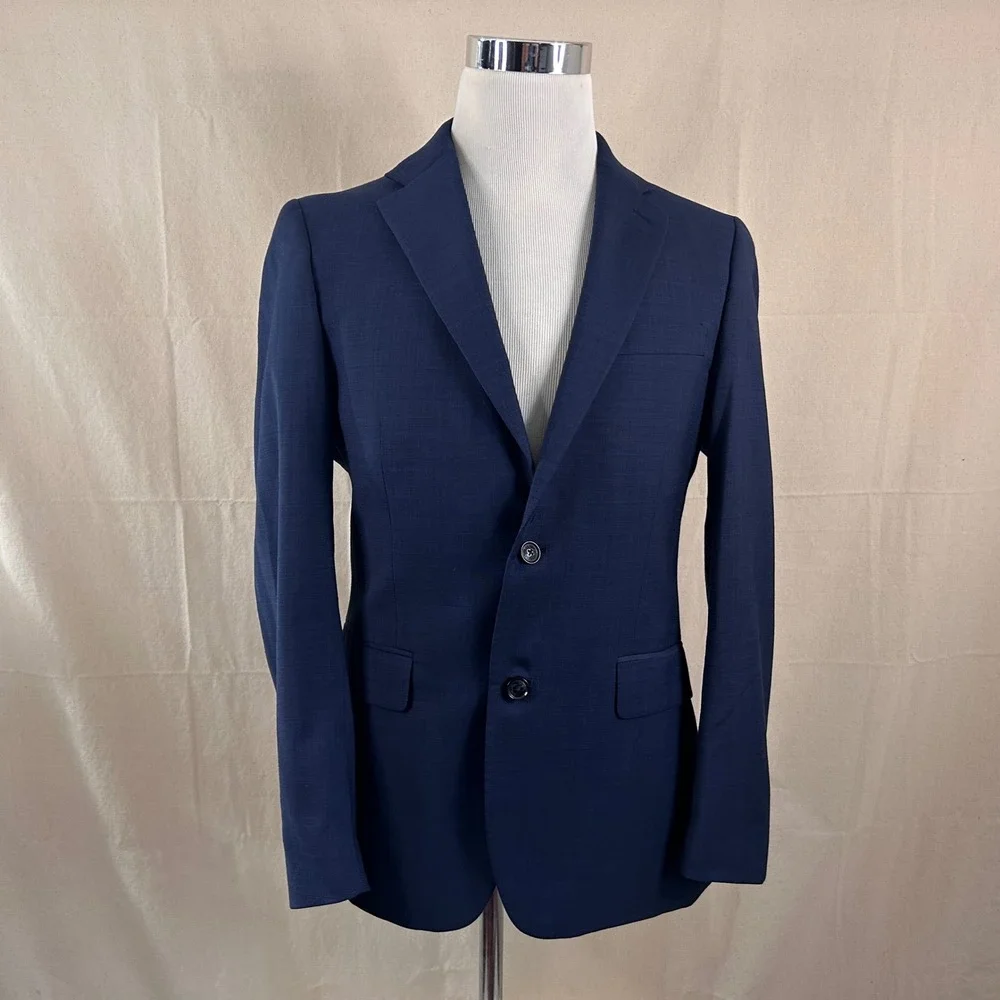 Tommy Hilfiger 38R Sport Coat Wool Blend Blue Two Button Lined Double Vented